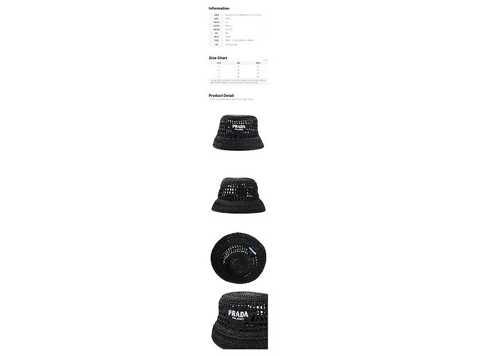 Prada Cappello bucket in rafia nero - vista 2