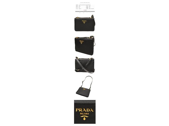 Prada Borsa crossbody Saffiano a doppia zip Nera Nero - vista 2