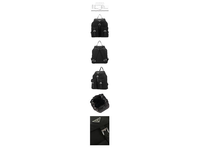 Prada Small Backpack with Triangle Logo in Nylon Black - view 2