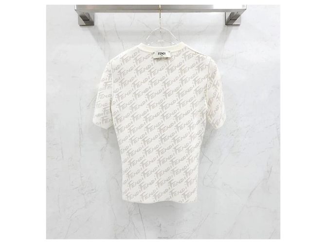 Fendi Gebürsteter Double Knit White Weiß - Ansicht 4