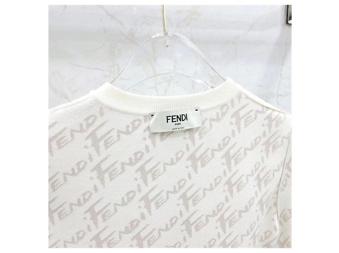 Fendi Gebürsteter Double Knit White Weiß - Ansicht 5