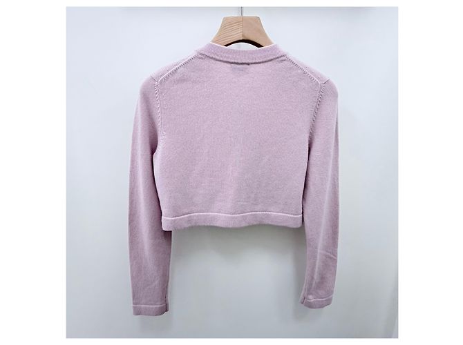 Chanel Cardigan in cashmere rosa chiaro - vista 4