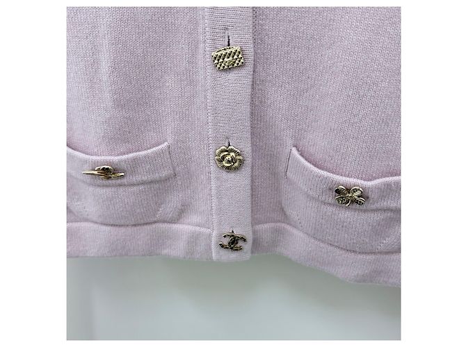 Chanel Cardigan in cashmere rosa chiaro - vista 6