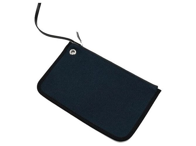 Hermès Borsa Tote e Messenger in tela Blue Ocean Noir con dettagli Hunter Hardware - vista 8