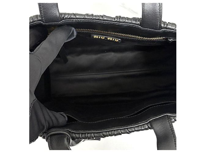 Miu Miu Nappa Tote Bag Schultertasche Schwarz - Ansicht 13