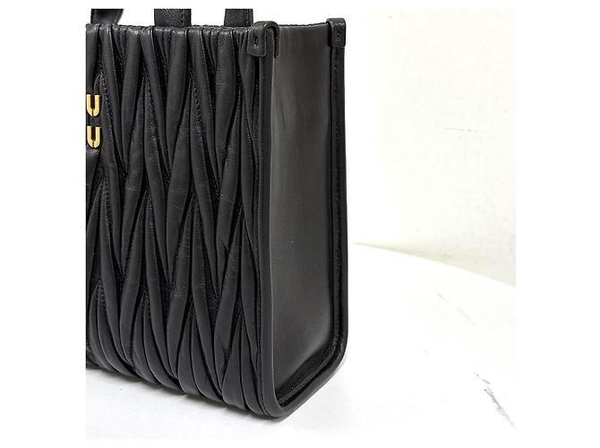 Miu Miu Nappa Tote Bag Schultertasche Schwarz - Ansicht 8