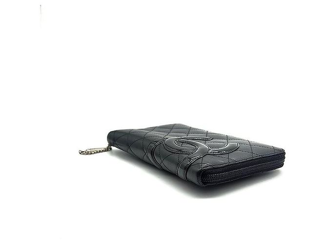 Organizer con zip Chanel Gampo in pelle nera Nero - vista 5