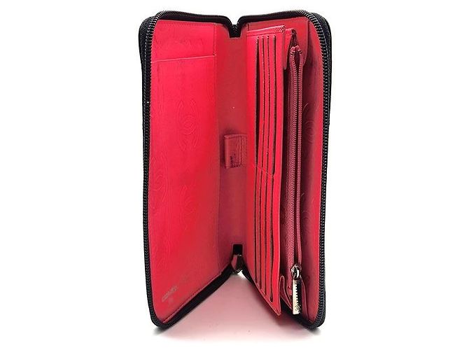 Organizer con zip Chanel Gampo in pelle nera Nero - vista 6