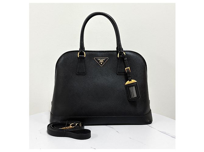 Prada Borsa Tote e a Tracolla Saffiano Lux Nero - vista 9