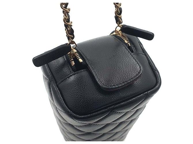 Chanel Borsa Pouch Bowling in Caviar Nero - vista 11