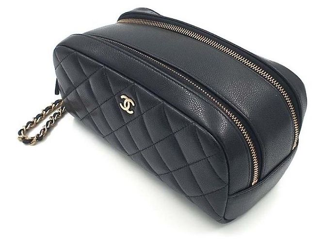 Chanel Borsa Pouch Bowling in Caviar Nero - vista 3
