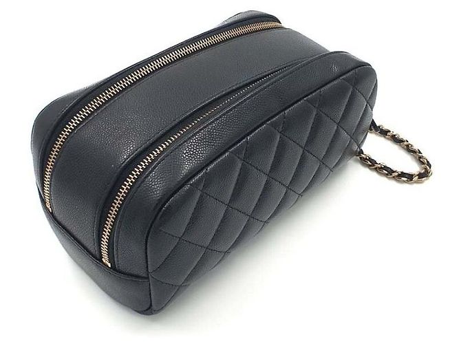 Chanel Borsa Pouch Bowling in Caviar Nero - vista 4