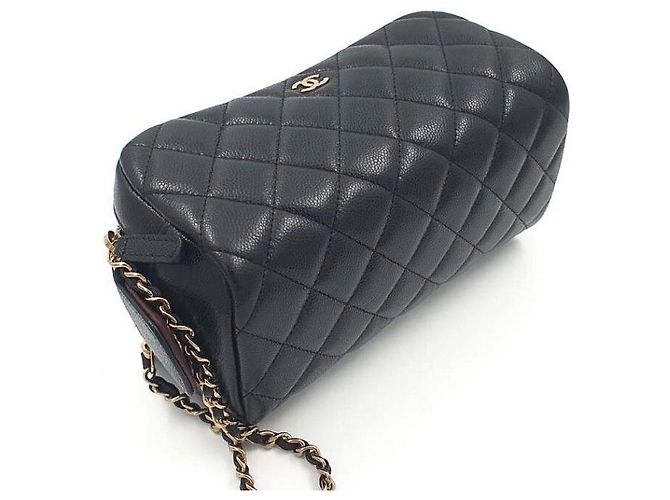 Chanel Borsa Pouch Bowling in Caviar Nero - vista 6
