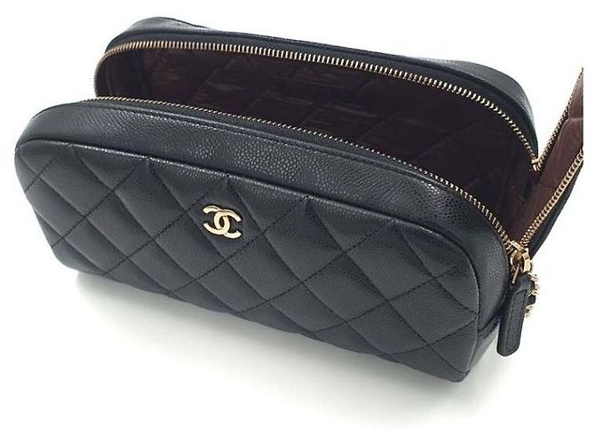 Chanel Borsa Pouch Bowling in Caviar Nero - vista 8