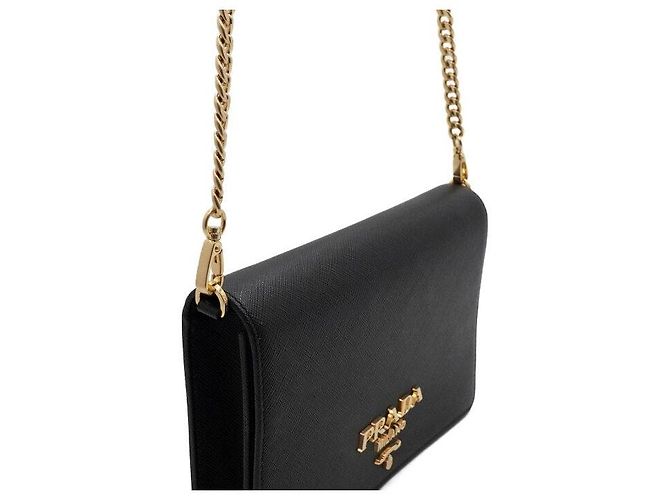 Prada Borsa a tracolla e crossbody con patta in pelle Saffiano Nero - vista 10