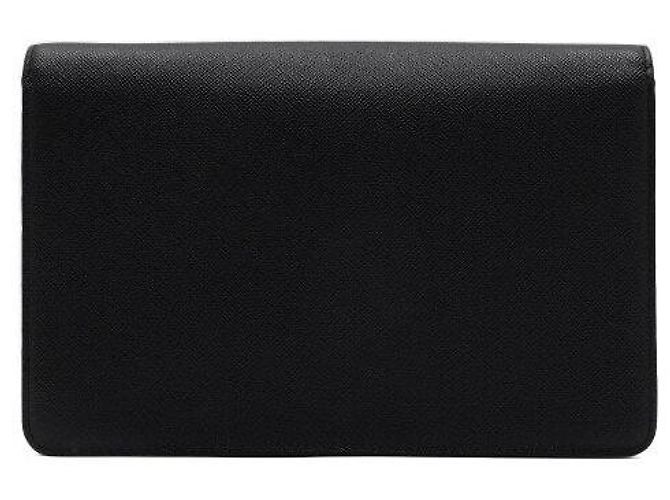 Prada Borsa a tracolla e crossbody con patta in pelle Saffiano Nero - vista 4