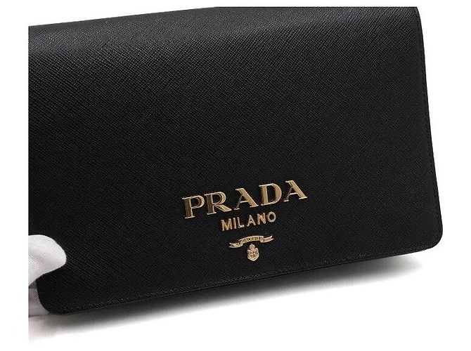 Prada Borsa a tracolla e crossbody con patta in pelle Saffiano Nero - vista 9