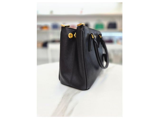 Prada Borsa Tote e a tracolla Galleria Saffiano Medium Nera Nero - vista 5