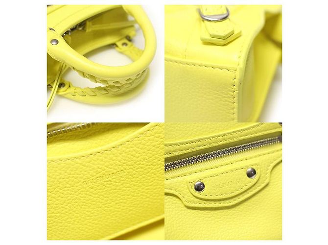 Balenciaga Neo Classic Top Handle Mini City in vitello giallo - vista 8