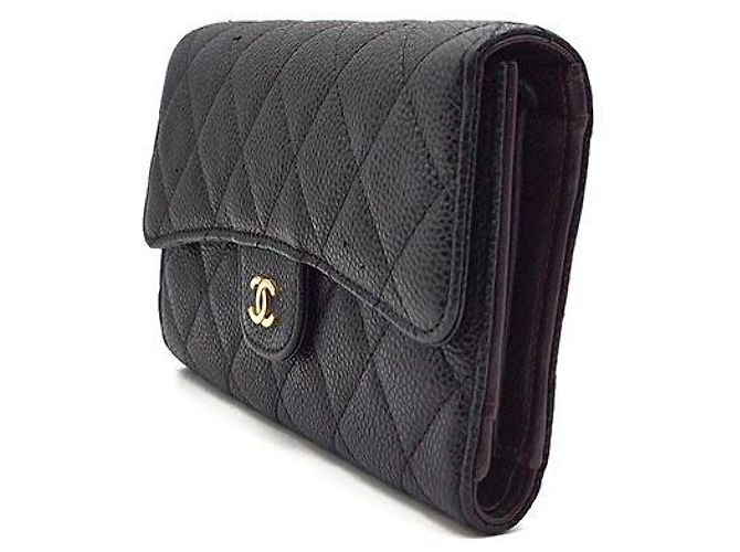 Portafoglio lungo Chanel Caviar in pelle nera Nero - vista 2