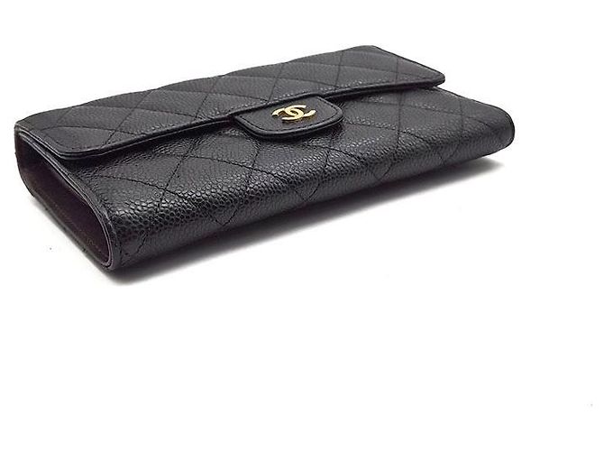 Portafoglio lungo Chanel Caviar in pelle nera Nero - vista 5