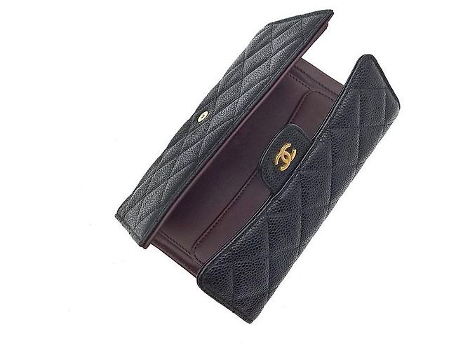 Portafoglio lungo Chanel Caviar in pelle nera Nero - vista 6