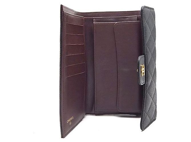 Portafoglio lungo Chanel Caviar in pelle nera Nero - vista 7