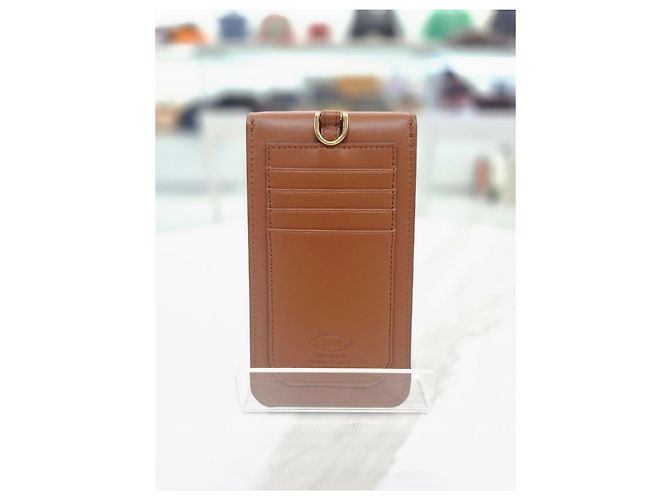 Tod's Zeitloses Leder-Smartphone-Mini-Taschen- und Kartenhalter-Set Braun - Ansicht 14