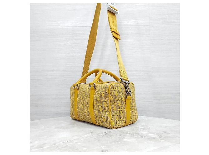 Dior Borsa a tracolla New Ring Yellow Oblique Jacquard Giallo - vista 2