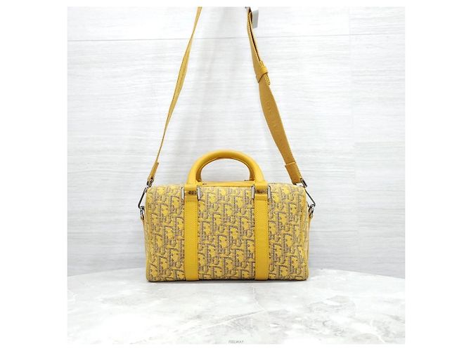 Dior Borsa a tracolla New Ring Yellow Oblique Jacquard Giallo - vista 3