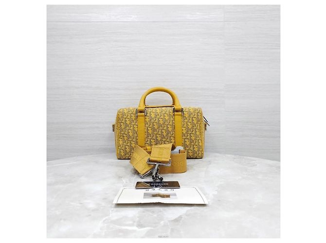 Dior Borsa a tracolla New Ring Yellow Oblique Jacquard Giallo - vista 9