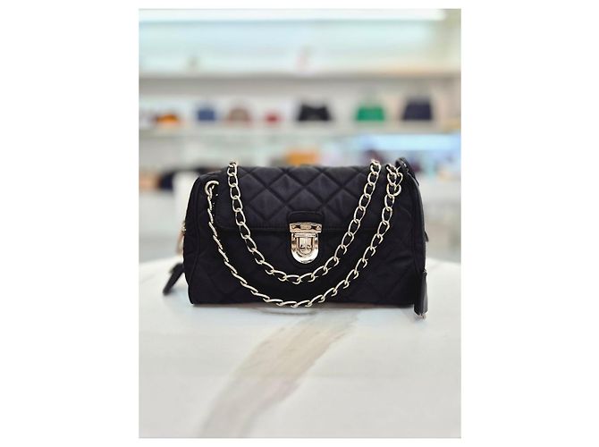 Prada Borsa a tracolla e crossbody Tesuto Impuntura Quilting Chain Black Nero - vista 10