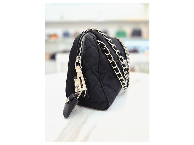 Prada Borsa a tracolla e crossbody Tesuto Impuntura Quilting Chain Black Nero - vista 13