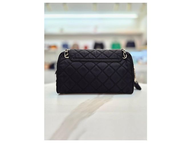 Prada Borsa a tracolla e crossbody Tesuto Impuntura Quilting Chain Black Nero - vista 14