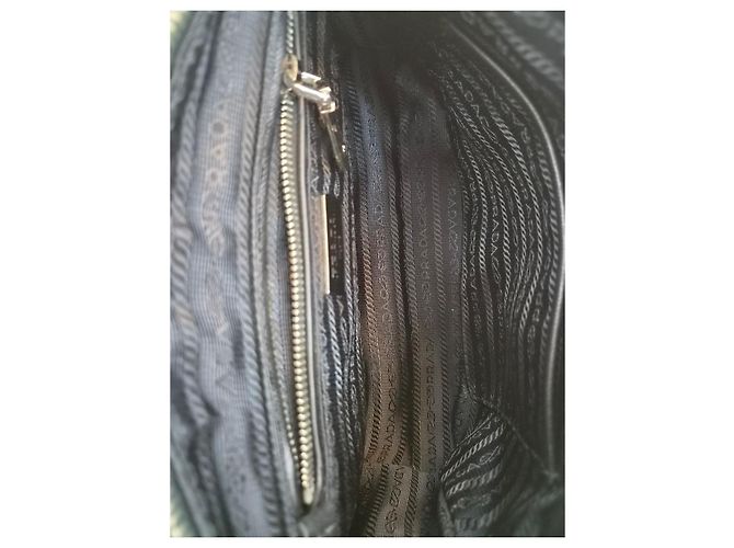 Prada Borsa a tracolla e crossbody Tesuto Impuntura Quilting Chain Black Nero - vista 16