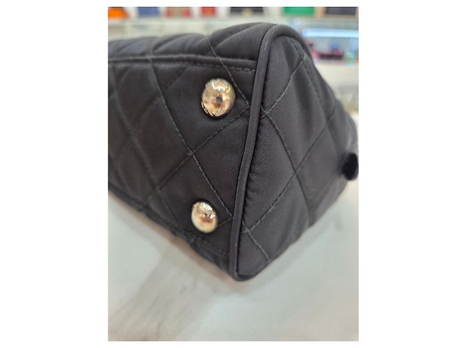 Prada Borsa a tracolla e crossbody Tesuto Impuntura Quilting Chain Black Nero - vista 17