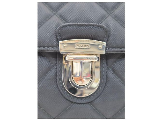 Prada Borsa a tracolla e crossbody Tesuto Impuntura Quilting Chain Black Nero - vista 19