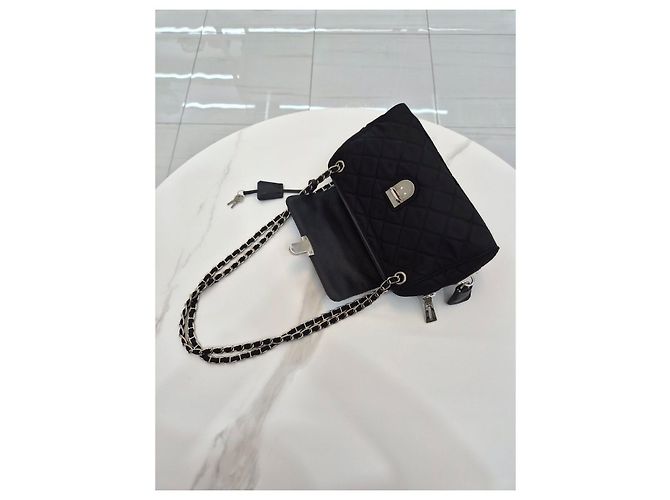 Prada Borsa a tracolla e crossbody Tesuto Impuntura Quilting Chain Black Nero - vista 22
