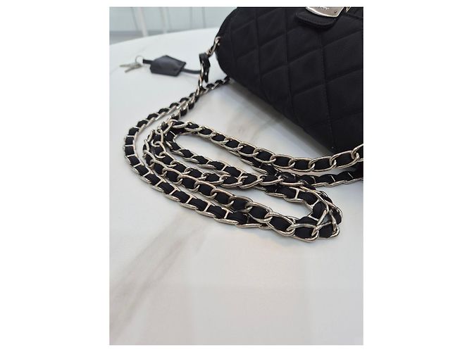 Prada Borsa a tracolla e crossbody Tesuto Impuntura Quilting Chain Black Nero - vista 23