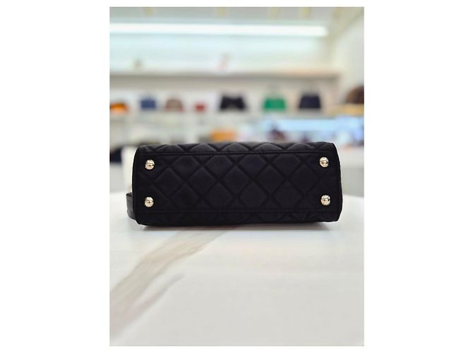 Prada Borsa a tracolla e crossbody Tesuto Impuntura Quilting Chain Black Nero - vista 7