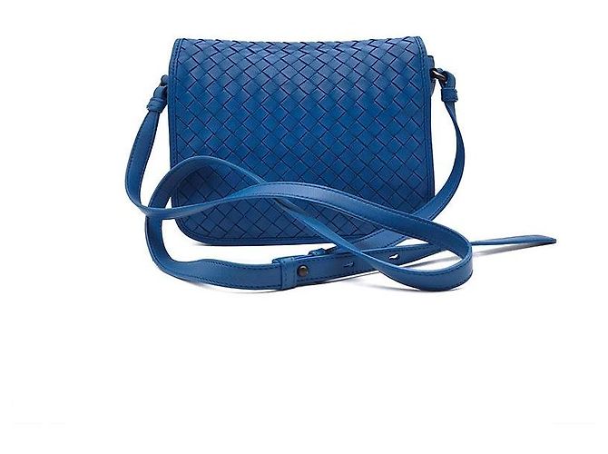 Bottega Veneta Bolso bandolera con solapa de malla Intrecciato Azul - vista 3