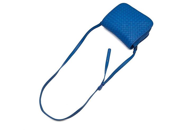 Bottega Veneta Bolso bandolera con solapa de malla Intrecciato Azul - vista 4