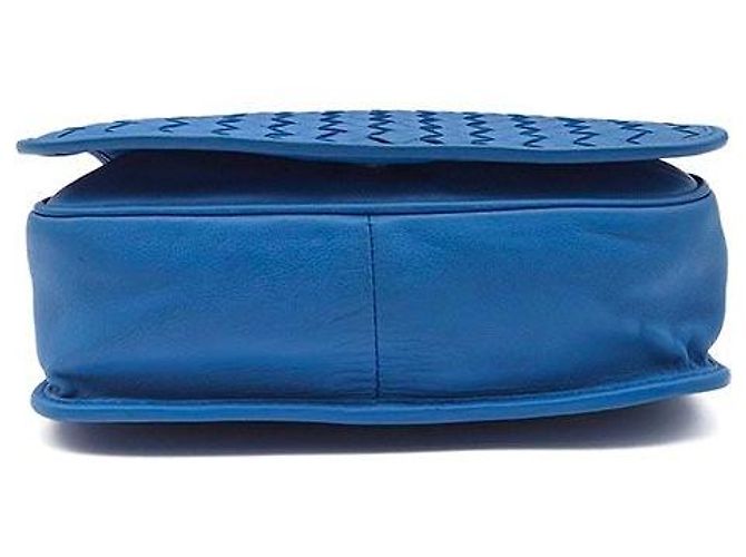 Bottega Veneta Bolso bandolera con solapa de malla Intrecciato Azul - vista 7
