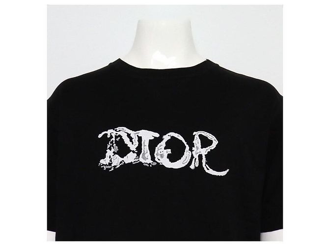 Dior Baumwoll-T-Shirt für Herren mit besticktem Logo Schwarz - Ansicht 2
