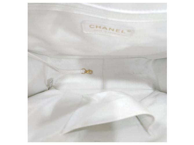 Chanel Borsa Shopper Classic CC Logo White Gold Series Bianco - vista 7