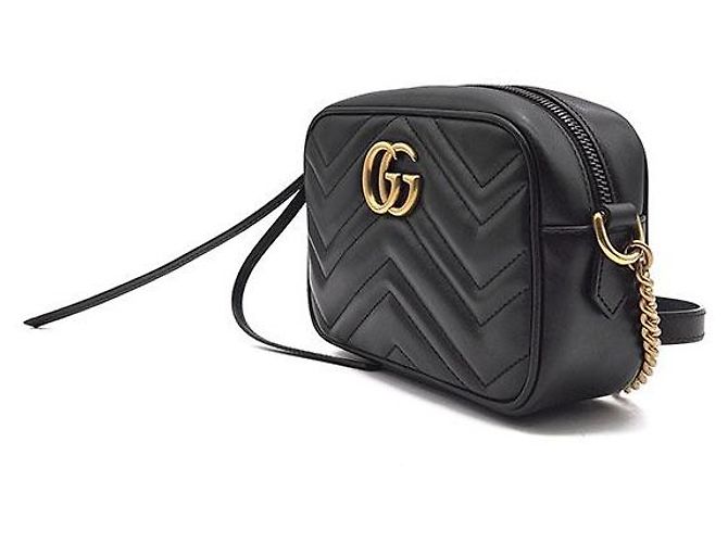 Gucci Borsa a tracolla mini GG Marmont Matelassé Nero - vista 2