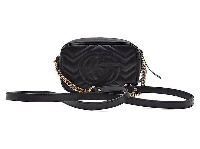 Gucci Borsa a tracolla mini GG Marmont Matelassé Nero - vista 3