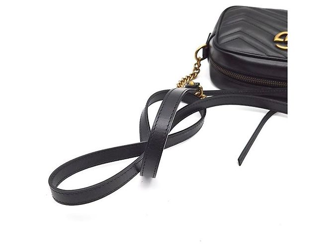 Gucci Borsa a tracolla mini GG Marmont Matelassé Nero - vista 5