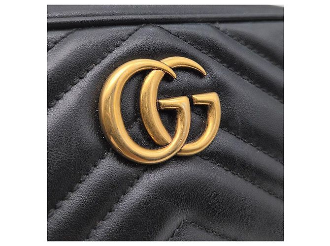 Gucci Borsa a tracolla mini GG Marmont Matelassé Nero - vista 8