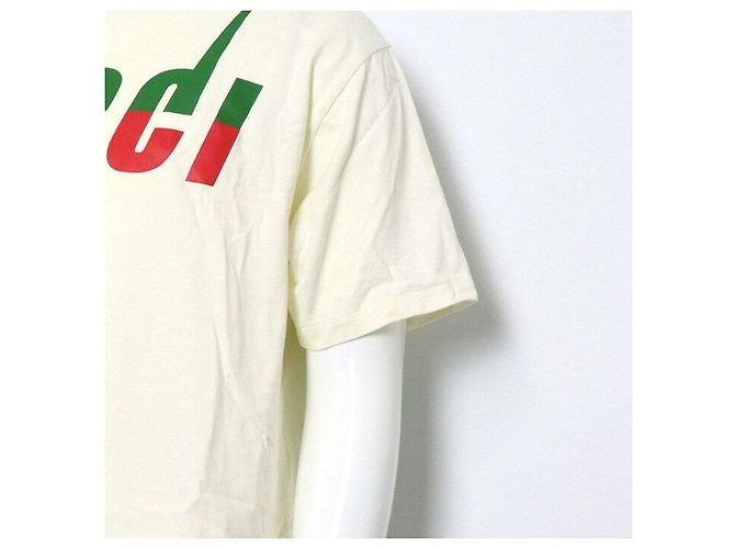 Gucci Oversized Herren-T-Shirt aus weißer Baumwolle mit Blade-Print - Ansicht 3
